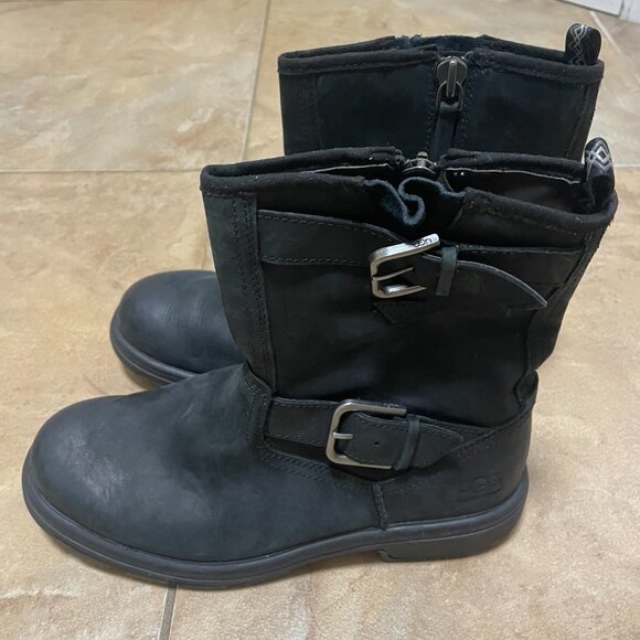 UGG Men's Black Boots 1106808 Biltmore Moto Boot Sz 8  NEW - Picture 3 of 6